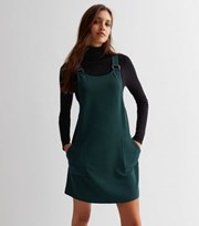 New Look Dark Green Crepe Square Neck Pocket Front Mini Dress